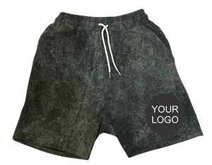 Pantalones cortos de gimnasio para hombre con logotipo personalizado lavado con ácido de algodón pesado Terry Fleece High Street Casual Training Athletic Sweat High - Product Image 1