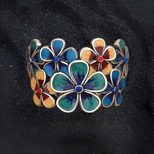 แหวนวงแหวนดอกไม้เคลือบสุดหรูดีไซน์หลากสีงานฝีมือเครื่องประดับหรูหราของขวัญที่สมบูรณ์แบบสำหรับคนรักแฟชั่น - Product Image 2