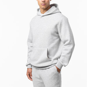 ชุดวอร์มผ้าฝ้ายแบบสวมหัวสำหรับผู้ชายชุดวอร์ม2ชิ้นแบบสวมหัวทรงโอเวอร์ไซส์สำหรับผู้ชาย - Product Image 5