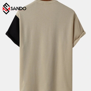 เสื้อยืดผ้าฝ้ายพิมพ์ลายซิลค์สกรีนแบบกําหนดเองคุณภาพสูงสําหรับผู้ชายแขนสั้นลายทึบสไตล์อย่างเป็นทางการ - Product Image 2