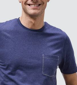 Camiseta atlética para hombre de calidad superior suave y transpirable para entrenamiento físico y uso diario Color azul cuello redondo uso al aire libre - Product Image 3