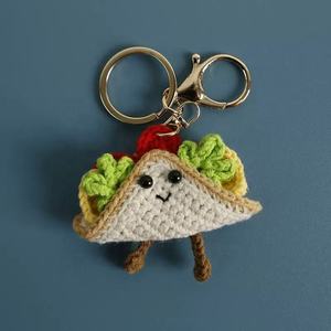 2025 Eco-Friendly Durable Cute <b>Sweet</b> Hand Woven Crochet Ball Keychain Handmade Plush Soft Fruit Pendants Bag Charm Accessories - Product Image 6