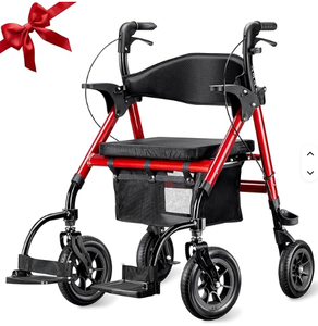Silla de Ruedas Ligera Plegable con Asiento, Andador con Ruedas para Personas Mayores - Product Image 4