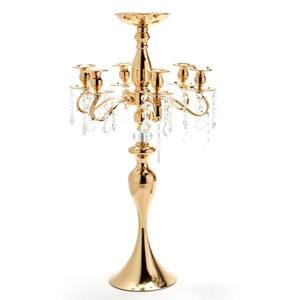 Candelabros altos de metal hechos a mano con acabado de lujo decoración de boda personalizada centro de mesa para uso doméstico y de fiesta - Product Image 3