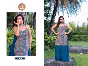 Tenue de soirée de créateur Farshi Salwar Kameez avec Dupatta pour femmes Top de costume Sharara-Palazzo Indian Ethnic Pakistani Eid Suit - Product Image 5