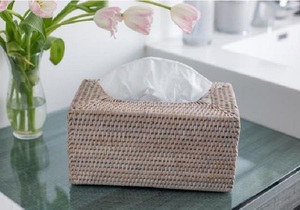 Couvercle de boîte à mouchoirs carré en jacinthe d'eau fait à la main pour le rangement des serviettes dans la cuisine salle de bain hôtel Restaurant fait à la main au Vietnam - Product Image 5