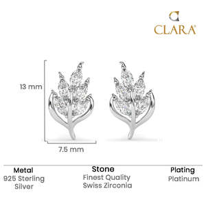 Boucles d'oreilles clous Esma en feuille d'argent plaqué or, tendance, avec diamant taille marquise et perle, idéales pour les anniversaires - Product Image 5