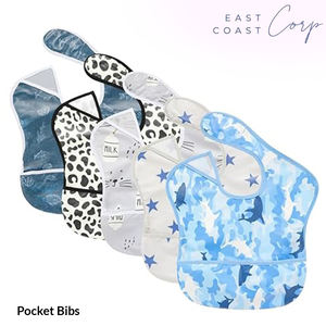 Bavoir imperméable pour bébé avec design anti-désordre pour l'alimentation et le sevrage - Product Image 3