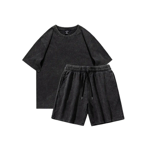 2023 venta al por mayor bordado personalizado Impresión logotipo hombres playa toalla conjunto Top pantalones cortos Terry toalla conjuntos cortos - Product Image 1