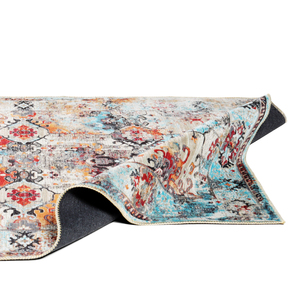 Tapis turc tissé à la machine Adiva, lavable, en polyester, avec envers en coton, antidérapant, motif géométrique uni, pour la maison - Product Image 3