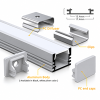 Promotion : Profilé en aluminium pour bande LED, pour plafond et cloison sèche, 1M, 1.5M, 2M, 3M