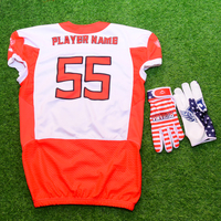 Camisetas de fútbol de estilo americano Camiseta de fútbol americano cosida auténtica barata personalizada de alta calidad con guantes