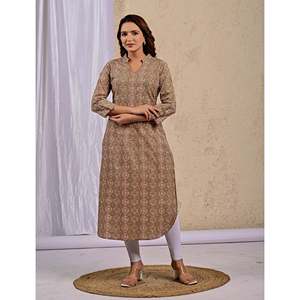 Peach Printed Straight <b>Kurti</b> Reyon Fabric Indian and Pakistani Style Wedding Party and Ethnic Wear Low Price-<b>Chikankari</b> - Product Image 6