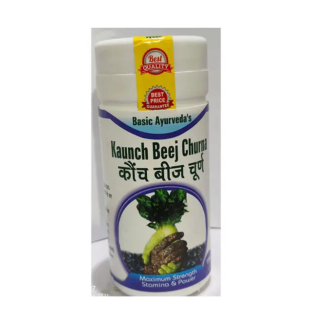 BASIC AYURVEDA Kaunch Beej Churna 100 grammes | Poudre à base de plantes 100% naturelle et pure certifiée biologique d'Okhla Vihar, Delhi, Inde