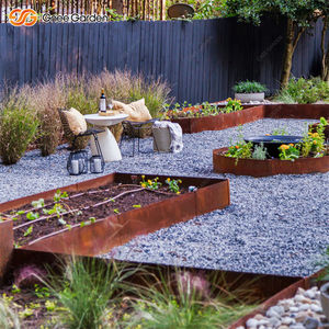 Borde de Jardín Rectangular de Acero Corten de 8 Pulgadas con Cierres, 6 Piezas, Borde Metálico Resistente a la Intemperie para Jardín - Product Image 4
