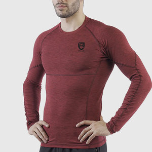 <b>Customized</b> <b>Design</b> Men's Long Sleeve O-Neck Spandex/Polyester Quick Dry Gym Training Wear <b>Compression</b> <b>Shirts</b> Knitted Letter - Product Image 3
