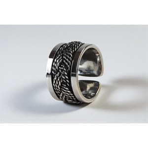 Vintage Classic 925 Sterling Silver Rhodium Plated Braided Gemstone Rings Handmade Engagement Woven Band Jewelry for Men Women - Product Image 2