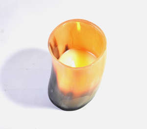 Porte-bougie en corne naturelle translucide artisanal de luxe, bougeoir pour bougie chauffe-plat avec une lumière ambrée unique, élégant et décoratif, buffle - Product Image 4