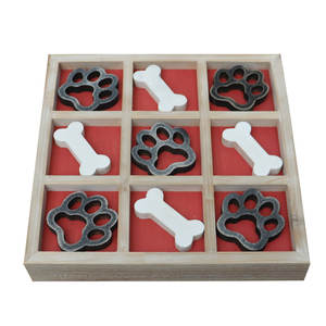 Juego de Mesa de Tres en Raya de Madera con Temática de Perros, Juego de Estrategia Clásico, Diversión Familiar, Entretenimiento de Habilidad, Juego Artesanal - Product Image 4