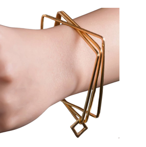 Bracelet pour femme Bracelet en acier inoxydable 8MM Bracelet manchette finition polie ovale 6.7" - Product Image 1