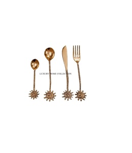 ชุดช้อนส้อมทำจากโลหะสแตนเลสคุณภาพดีสำหรับการรับประทานอาหารของครอบครัวและปาร์ตี้รูปทรงเพรียวบางพร้อมมือจับที่หรูหรา - Product Image 4