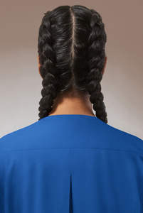 Top de manga corta con cuello en V para mujer, color azul - Product Image 5