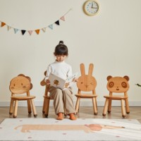 Chaises en bois naturel pour enfants en bas âge, bébé, enfant, adorable chaise d'apprentissage en bois en forme de dinosaure