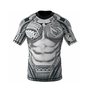 Camiseta de Compresión Personalizada para MMA, BJJ, Jiu Jitsu, de Secado Rápido, Media Manga, Absorbe la Humedad, UPF50, Transpirable, 100% Poliéster CREST - Product Image 1