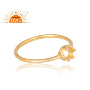 Vente chaude 925 Sterling Silver 18K Or Jaune Plaqué Bague Empilable Demi Fine Fabricant de Bijoux - Product Image 3