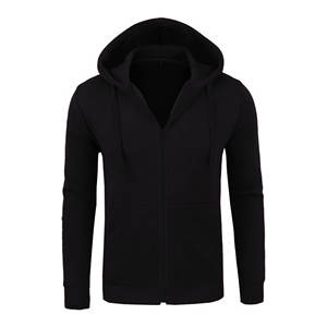 Sudadera con capucha y cremallera de algodón personalizada al por mayor para hombre, sudadera de abrigo informal de talla grande con cremallera completa y talla grande - Product Image 5