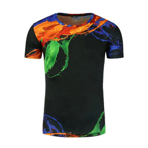 Camiseta de manga corta sólida de diseño personalizado de alta calidad para hombre Hip-Hop Fitness Logo impreso sublimación Digital ahora disponible - Product Image 2