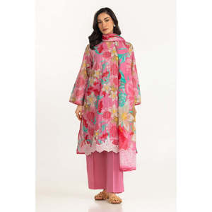 IUSTKSD-2166 Ensemble décontracté 3 pièces imprimé en tissu lawn avec broderies, respirant et élégant - Product Image 3