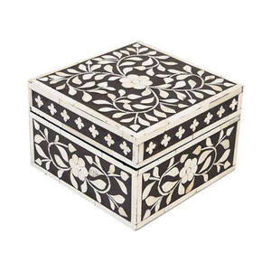 Caja de forma única para almacenamiento de joyas, diseño múltiple, embalaje de joyería de madera de la India - Product Image 5