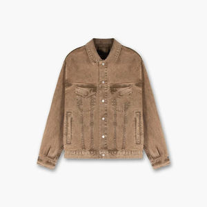 Chaquetas Vaqueras Unisex de Diseño Liso Sin Logotipo, Chaquetas de Mezclilla Simples para Marcas Privadas que Ofrecen un Estilo Limpio - Product Image 6