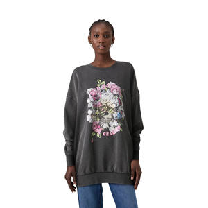 Sudadera Vintage Lavada de Primera Calidad, Corte Holgado, Cuello Redondo, con Logotipo Personalizado, 100% Algodón Grueso para Mujer - Product Image 1