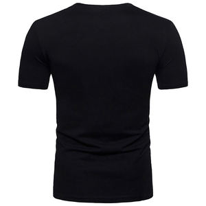 OEM T-shirt coupe ajustée de couleur unie de qualité supérieure pour hommes toutes saisons 100% coton 250 GSM T-shirts vierges à manches courtes avec logo personnalisé - Product Image 3