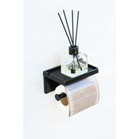Porte-papier toilette et porte-serviettes adhésif moderne en noir et blanc pour salle de bain, en ABS