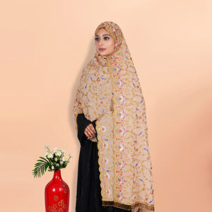 Hiyab de Georgette Premium para Fiestas con Bordado Enriquecido y Trabajo de Lentejuelas con Cuentas, Borde de Encaje Latkan - Product Image 2