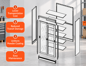 Lockable 2 <strong>Door</strong> Glass Filing Cabinet Steel Metal Office Storage <strong>Cupboard</strong> <strong>with</strong> Adjustable <strong>Shelves</strong> <strong>Tall</strong> File Cabinet - Product Image 4