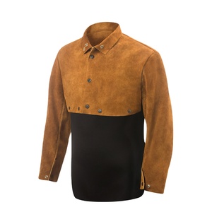 Chaquetas de soldadura de cuero resistentes y transpirables Trajes DE TRABAJO ignífugos y resistentes al calor de cuero dividido de piel de vaca - Product Image 5