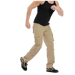Pantalones elásticos para hombre, Pantalón de algodón, Color caqui, liso, lavados, cómodos, Chino - Product Image 6