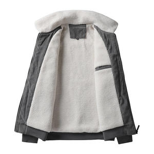 OEM Windproof Casual <b>Men</b> Cotton Puffer Varsity <b>Jacket</b> Wholesale Custom Winter Warm Thick Solid Color Canvas Front <b>Fur</b> Collar - Product Image 5