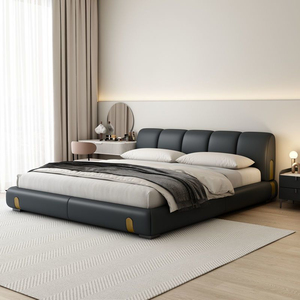 Base <span class=keywords><strong>de</strong></span> Cama King Size Minimalista Italiana <span class=keywords><strong>de</strong></span> Cuero Nappa, Tapizada, con Almacenamiento y Sistema <span class=keywords><strong>de</strong></span> Elevación a Gas, Lista para Enviar - Product Image 3