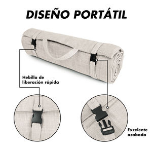 Cojín enrollable para tumbona de 190x60x1 cm, de fibra ligera, diseño portátil, con asa y funda con hebilla, para exteriores. - Product Image 3