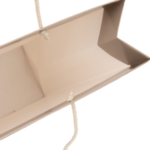 Bolsa de papel de doble revestimiento brillante para ropa, embalaje de regalo, hecho en Italia, alta calidad, 32x10x27, color gris Paloma - Product Image 3