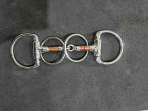 Broca de caballo de entrenamiento de equitación inglesa-Filete de anillo en D de calidad con rodillo de cobre para control y comodidad disponible en tamaños personalizados - Product Image 4