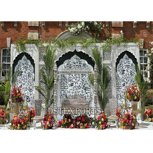 ฉากหลังซุ้มกระจกสวนสวยหรูหราสำหรับฉากหลังออกใหม่ยุโรปกลางแจ้งงานแต่งงานเวทีหรูหรากรอบไม้น้ำหนักเบา - Product Image 1