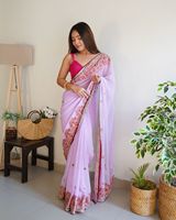 Dernière collection de Kurta/Kurti pour femmes en faux georgette de soie, broderie de fils, travail de pierres, longueur genoux, Fab Zone, Indien, Pakistanais