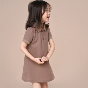 CONTIKIDS SD388 Robe de champ décontractée une pièce à motif solide pour filles Robe d'été au genou pour enfants - Product Image 5