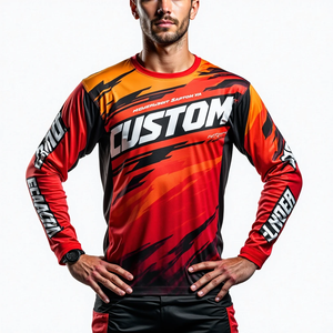 Vêtements de course de motocross Maillot à manches longues personnalisé pour homme Sublimé Confortable Respirant et vêtements de course automobile pour moto - Product Image 2